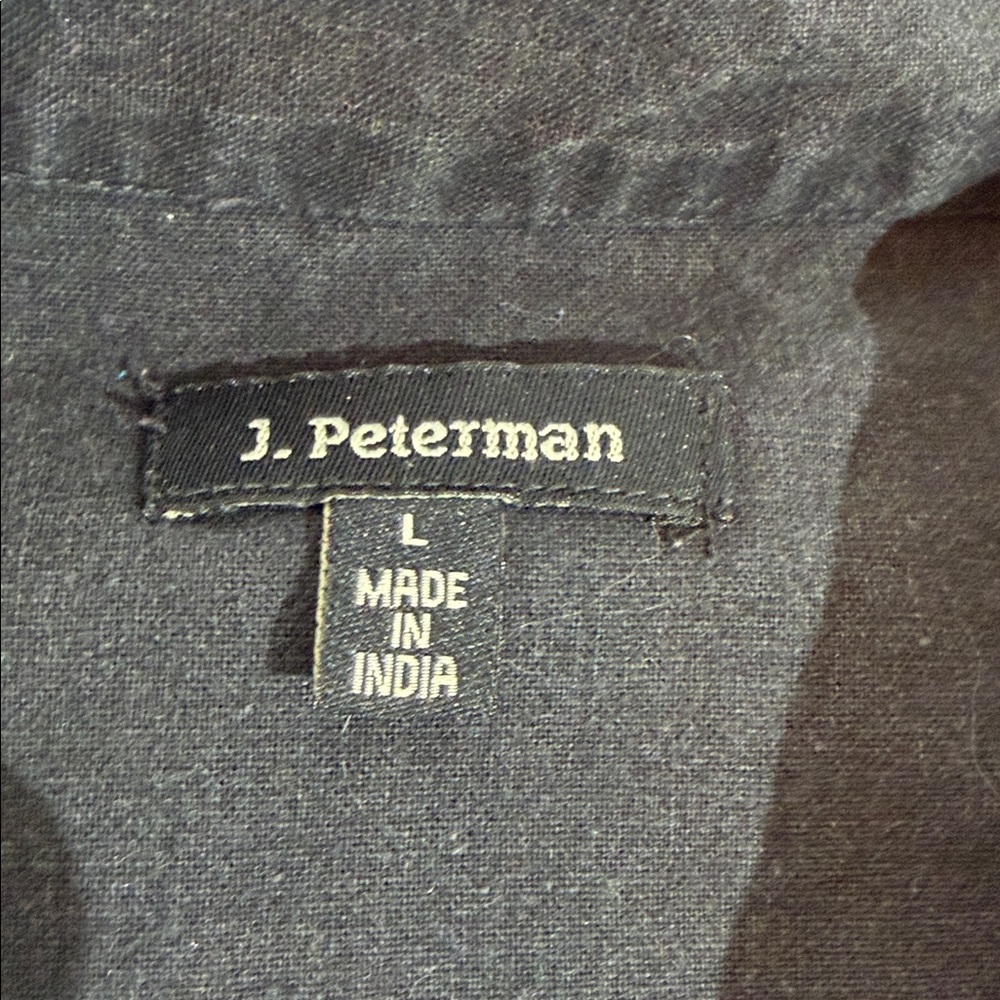 J. Peterman Long Sleeve Button Down Shirt Top Size L Black - Picture 4 of 10